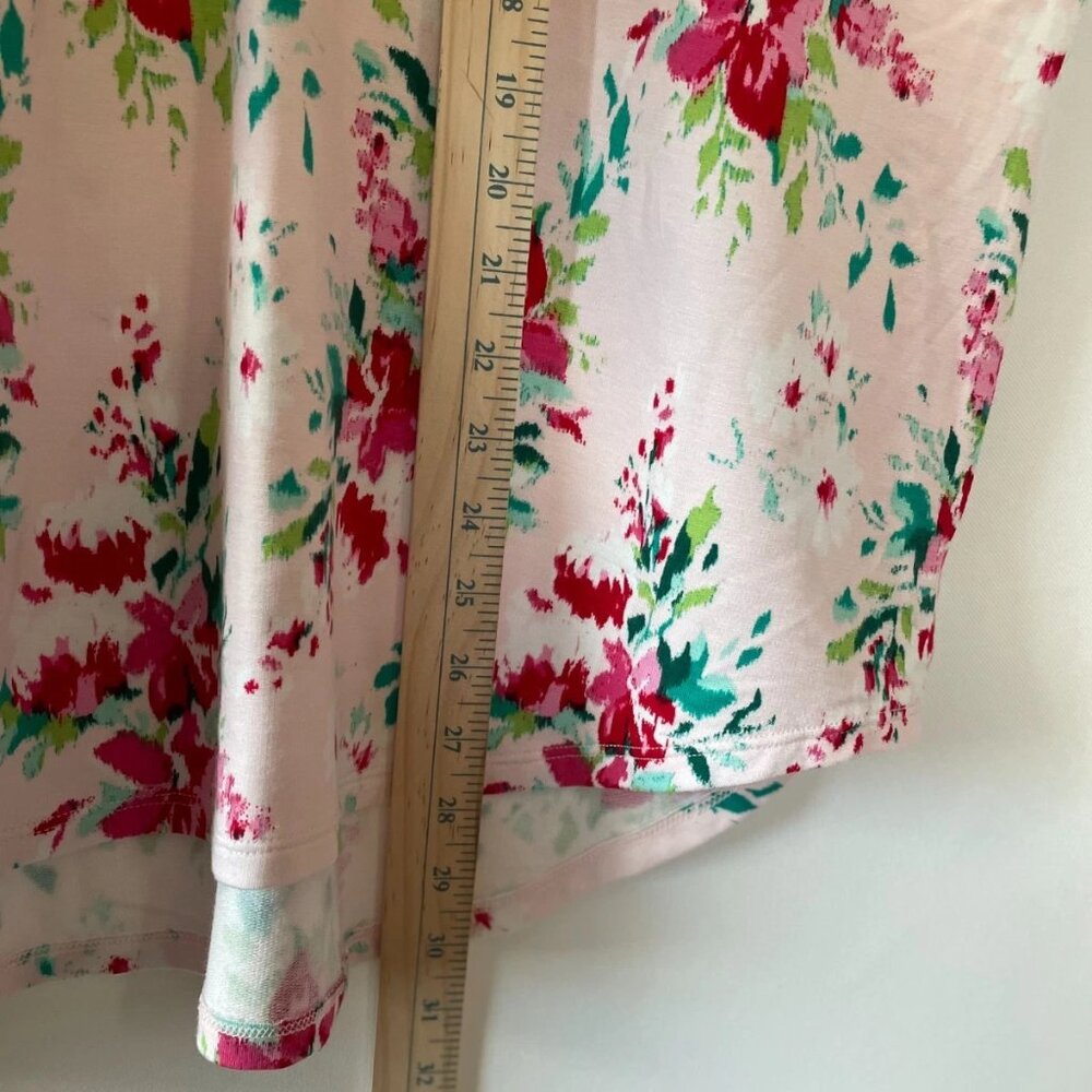 NWT Crown & Ivy Womens Baby Pink 3/4 Sleeve Floral Oversized Top Plus Size 4X - Picture 6 of 8